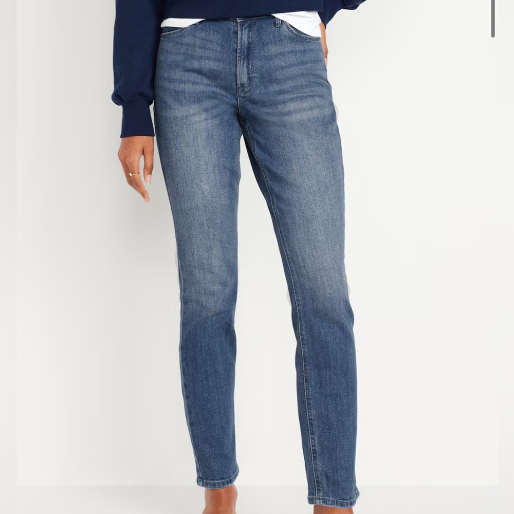 Old Navy Blue Wow Straight Leg Jeans High-Rise
